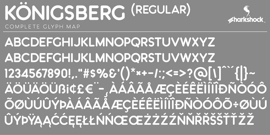 Basic Latin, extended Latin, diacritics, punctuation, and kerning are available.