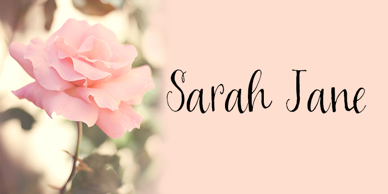 Displaying the beauty and characteristics of the Sarah Jane font family.