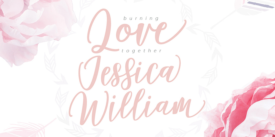This sweet font is great to make wedding invitations, signatures, letterheads, logos, T-shirts, and everything in between.