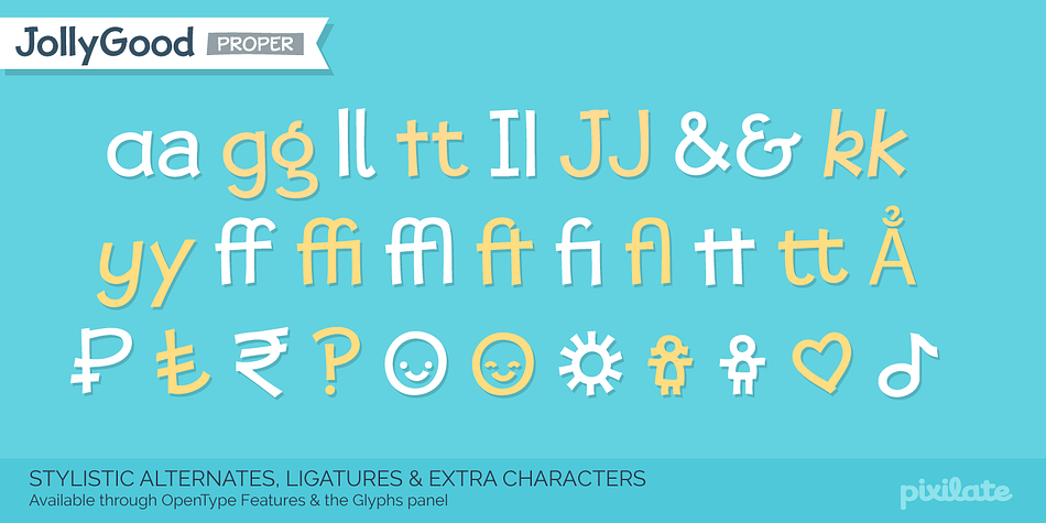 Highlighting the JollyGood Proper font family.