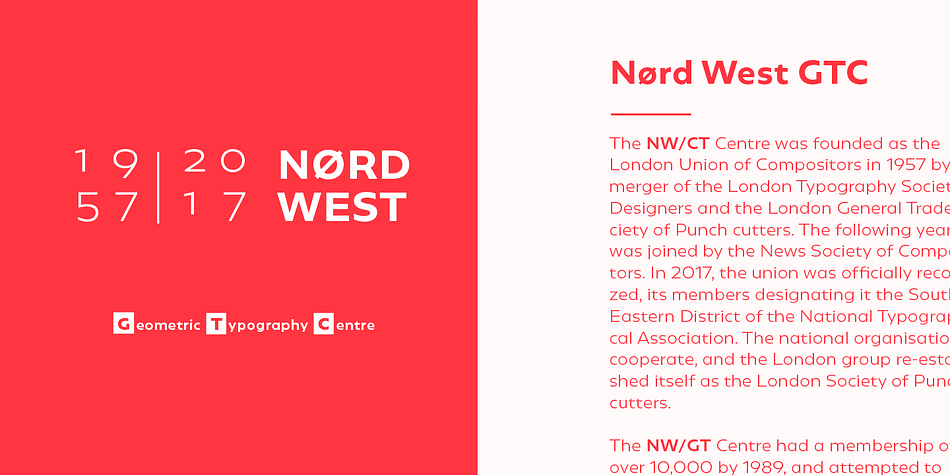 Geometrica font family example.