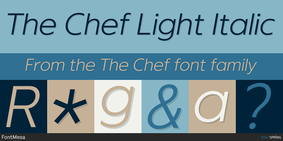 The Chef Light Italic Font