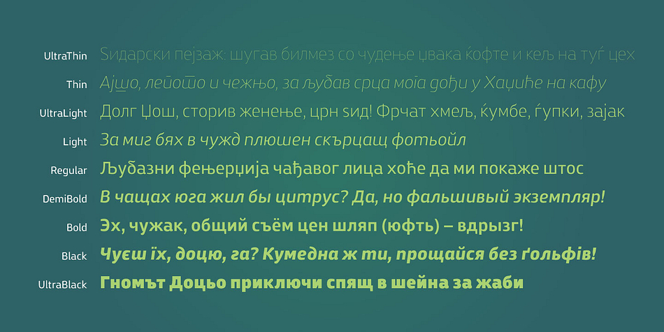 Highlighting the Zosimo Cyrillic font family.