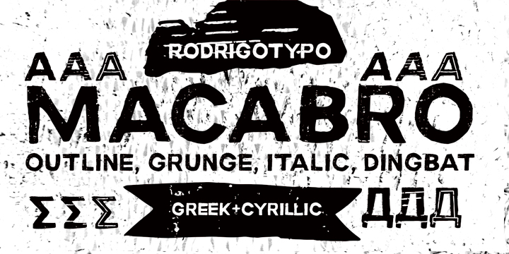 Displaying the beauty and characteristics of the Macabro font family.