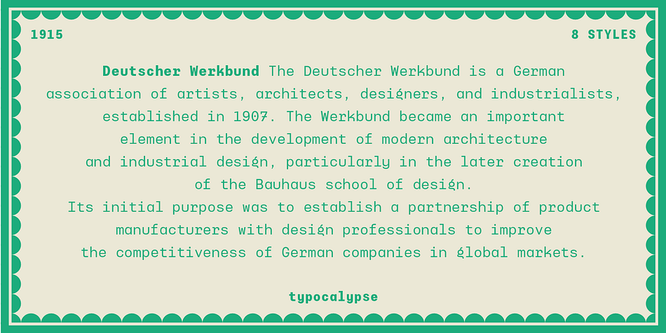 Displaying the beauty and characteristics of the Typewalk Mono 1915 font family.
