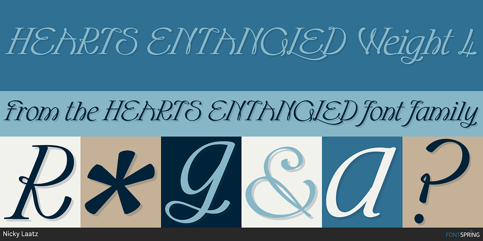 HEARTS ENTANGLED Weight 4 Font