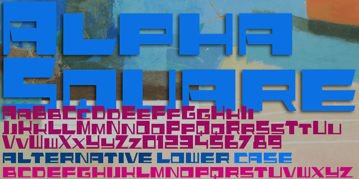 Displaying the beauty and characteristics of the AlphaSquare font family.