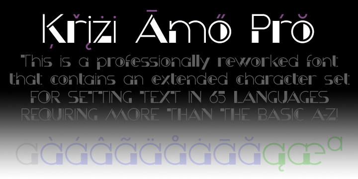 Krizi Amo Pro font family example.