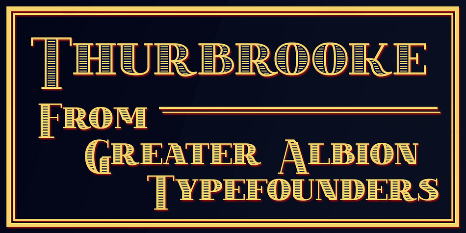 Thurbrooke is an early 20th century inspired display family, offering two sizes of Roman capitals.