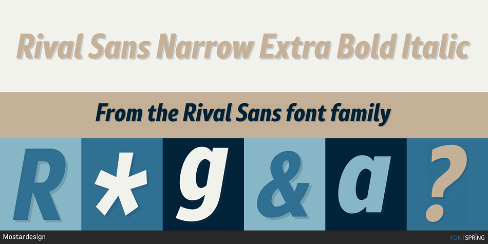 Rival Sans Narrow Extra Bold Italic Font