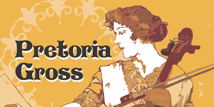 Displaying the beauty and characteristics of the Pretoria Gross font family.