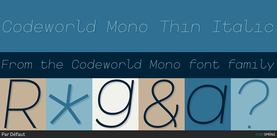 Codeworld Mono Thin Italic Font