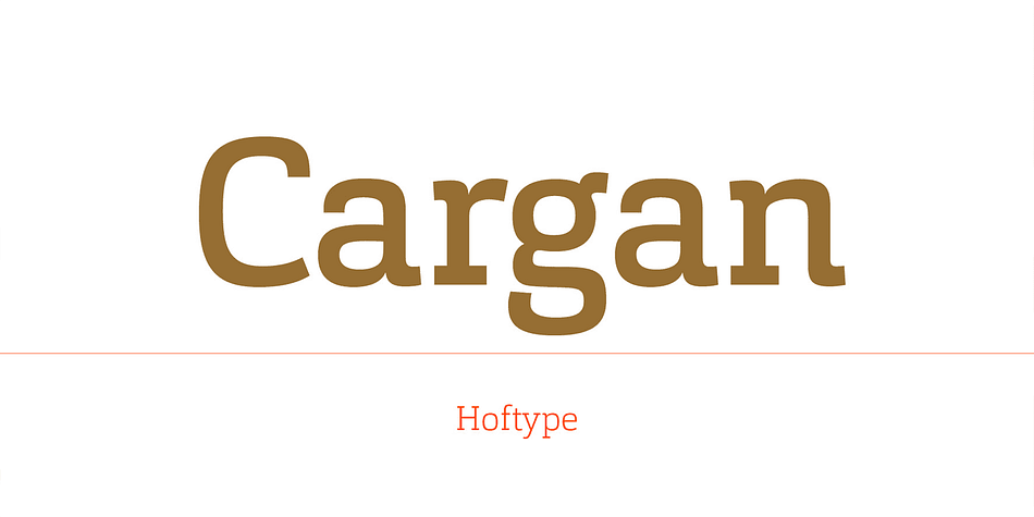 Cargan merges the strength of the slab serif with a gentle line flow.