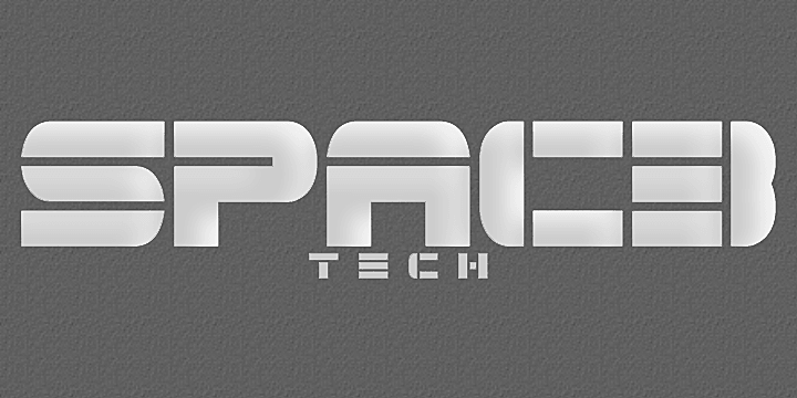 Displaying the beauty and characteristics of the Spac3 tech font family.
