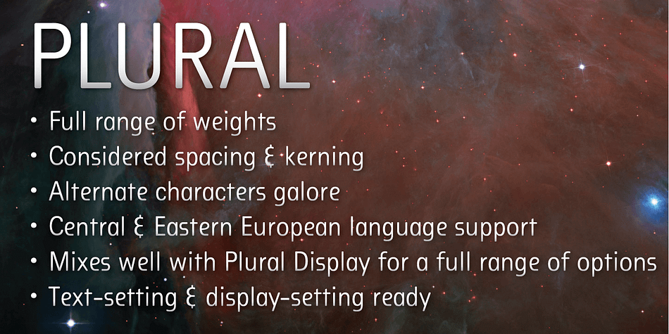 Highlighting the Plural font family.