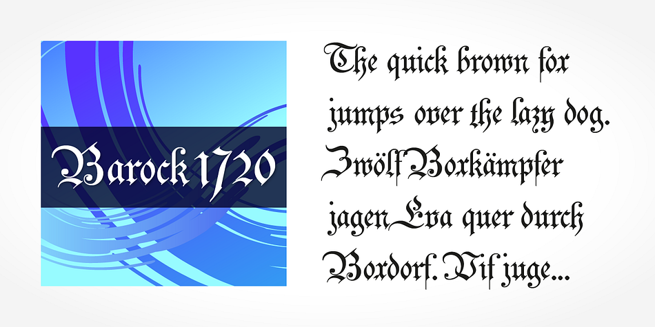 If you want to communicate a feeling of old-world quality or nostalgia, blackletter fonts are the preferred choice - use them on signs, in brochures or on invitation cards.