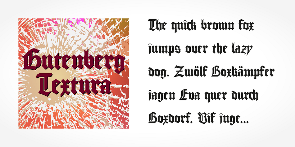 If you want to communicate a feeling of old-world quality or nostalgia, blackletter fonts are the preferred choice - use them on signs, in brochures or on invitation cards.