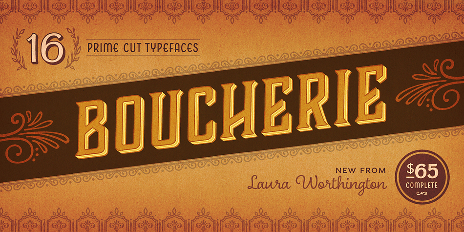  Boucherie font collection, a multiple classification collection by Laura Worthington.