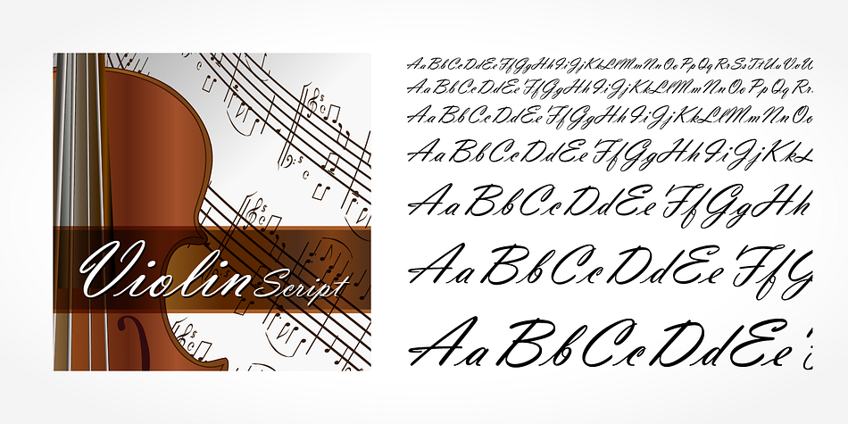 Violin Script Pro font family example.