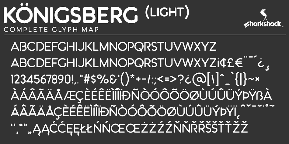 This rounded sans serif features matching uppercase and lowercase characters with the exception of Light and
Ultra Light.