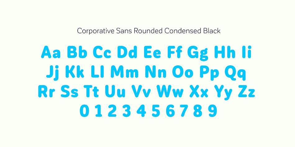 Highlighting the Corporative Sans Rounded Condensed font family.