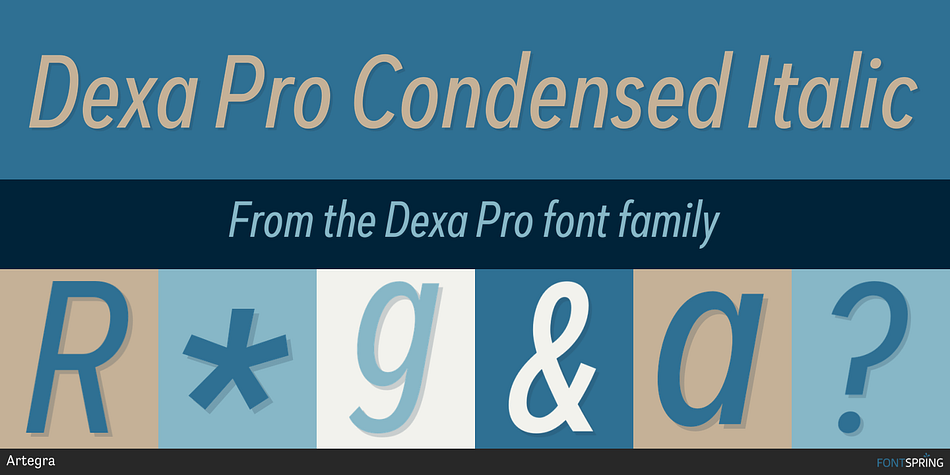Dexa Pro Condensed Italic Font