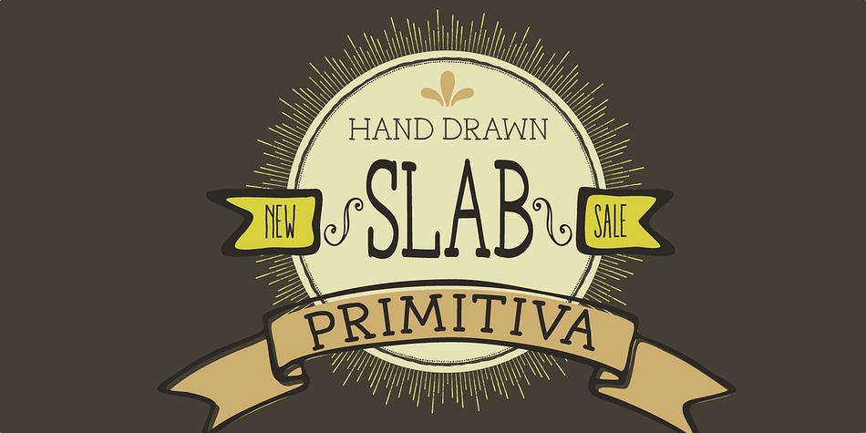 Primitiva Slab is a hand drawn family of 4 weights great for vintage and modern projects.