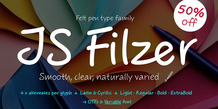 JS Filzer font family by Juliasys