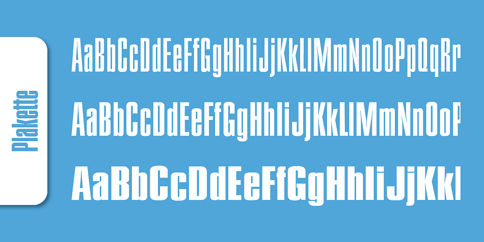 Plakette Serial font family sample image.