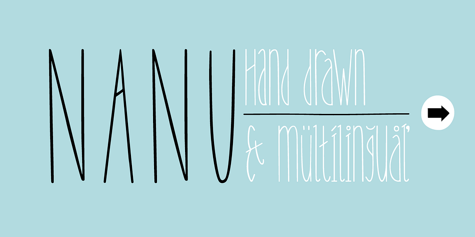 Nanu is a hand drawn font where lower and upper cases have the same cap height.