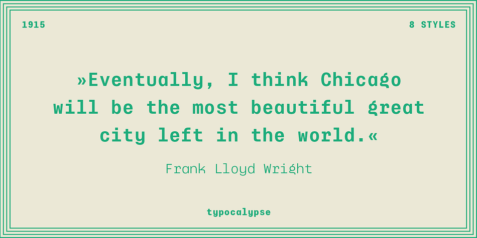 It is a tribute to the European sign painter and lettering tradition of the early 20th century.