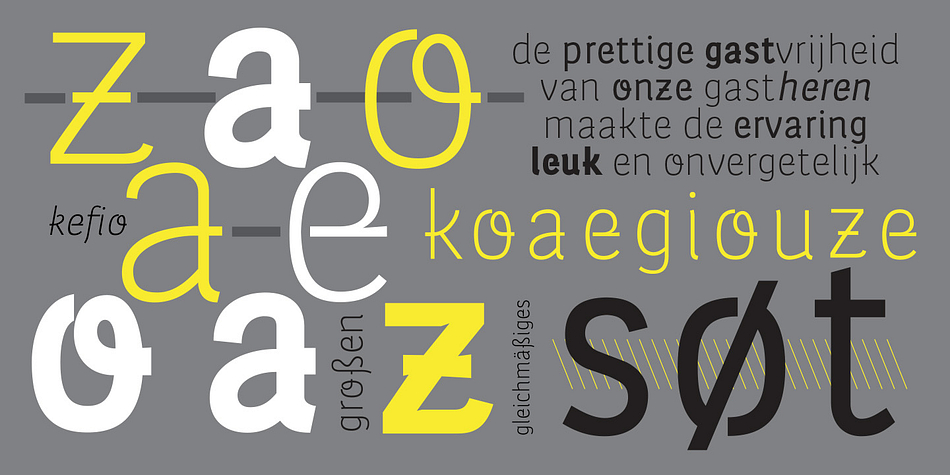 Leuk font family example.