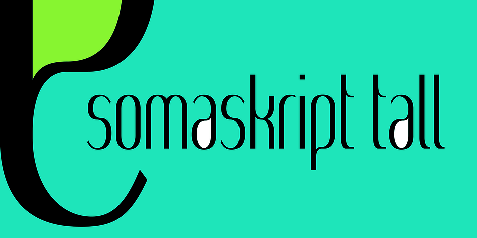 SomaSkript Tall shares the same concept as Somatype Skwosh, namely a desire to ignore traditional rules and re-scale along one axis only.