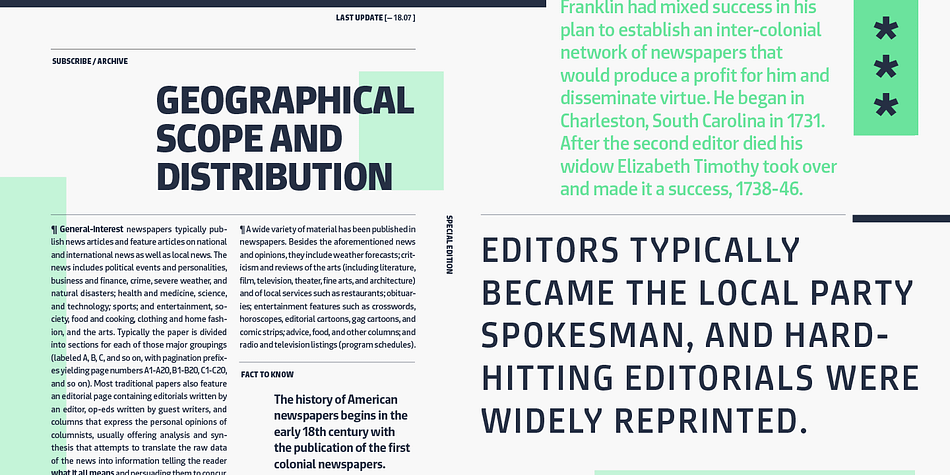 Unusual for a constructed-style sans, Expose’s fonts make use of the double-storied form for the ‘g’.