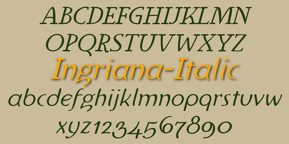 Displaying the beauty and characteristics of the Ingriana font family.