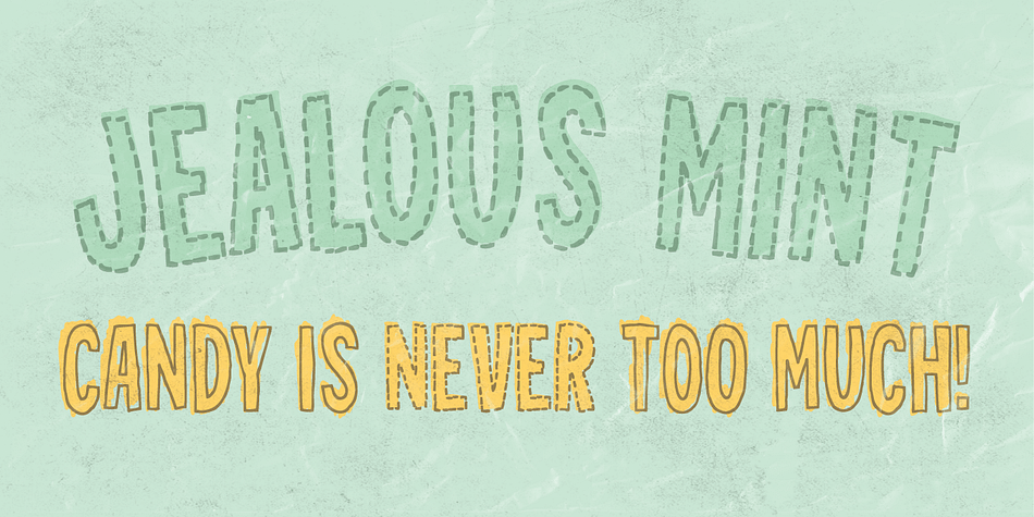 Jealous Mint is a 100% handmade font.