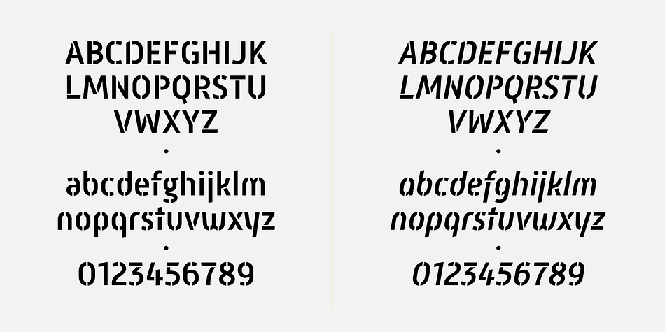 Highlighting the Mic 32 New Stencil font family.