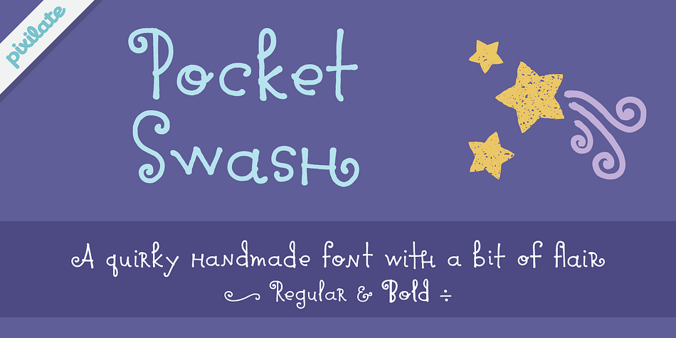 This hand drawn font has a subtle rough texture, and lots of alternate swash characters to start and end words.