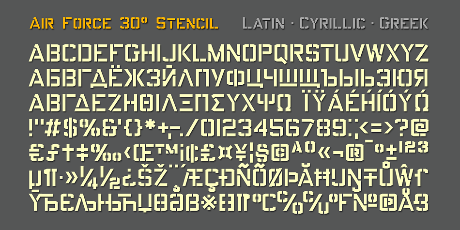 USAAF Stencil Font