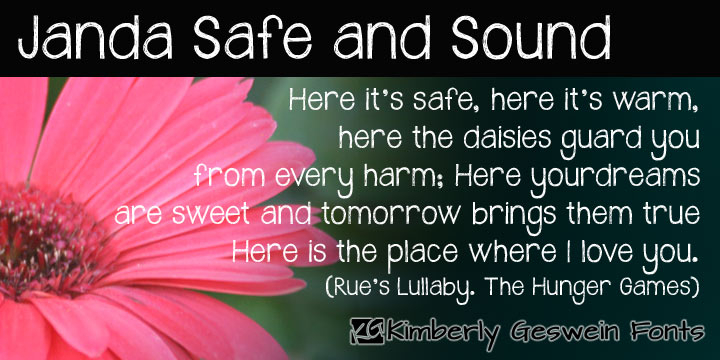 Displaying the beauty and characteristics of the Janda Safe and Sound font family.