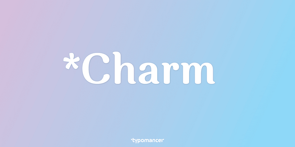 ‘Charm’ is one of Typomancer’s early typefaces; it was released when the foundry started.