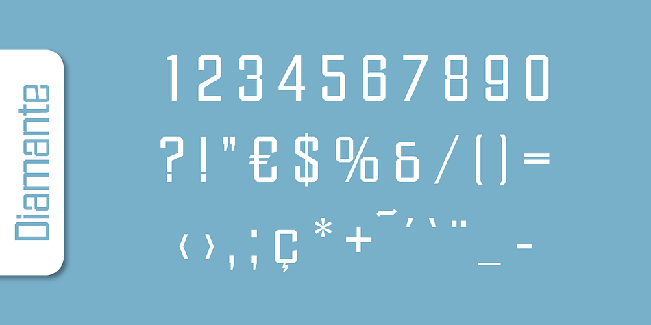 Diamante Serial font family example.