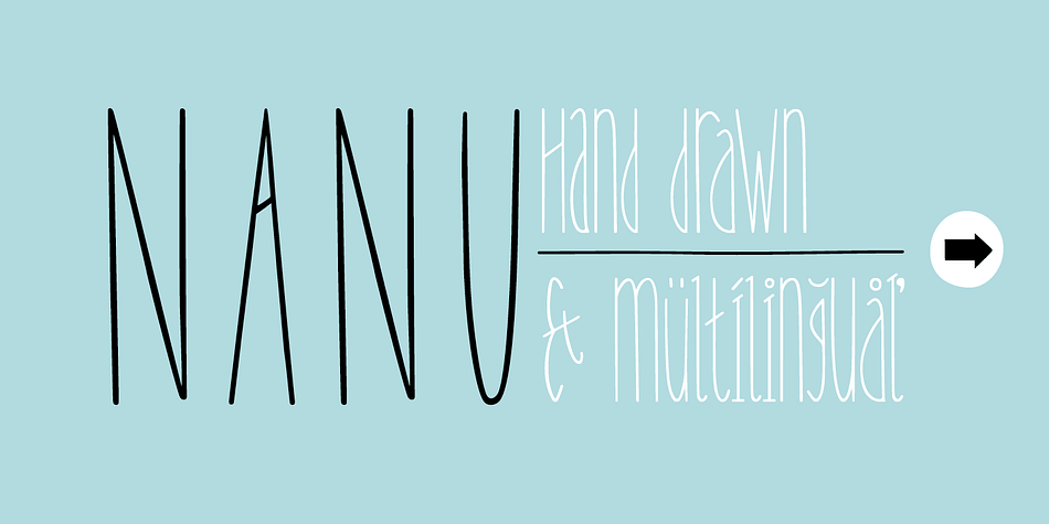 Nanu is a hand drawn font where lower and upper cases have the same cap height.