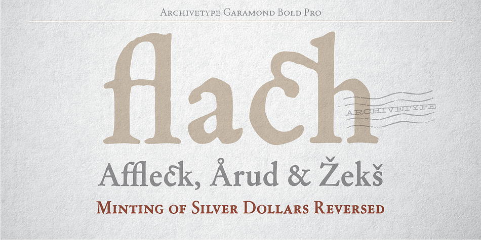 Archive Garamond Pro font family sample image.