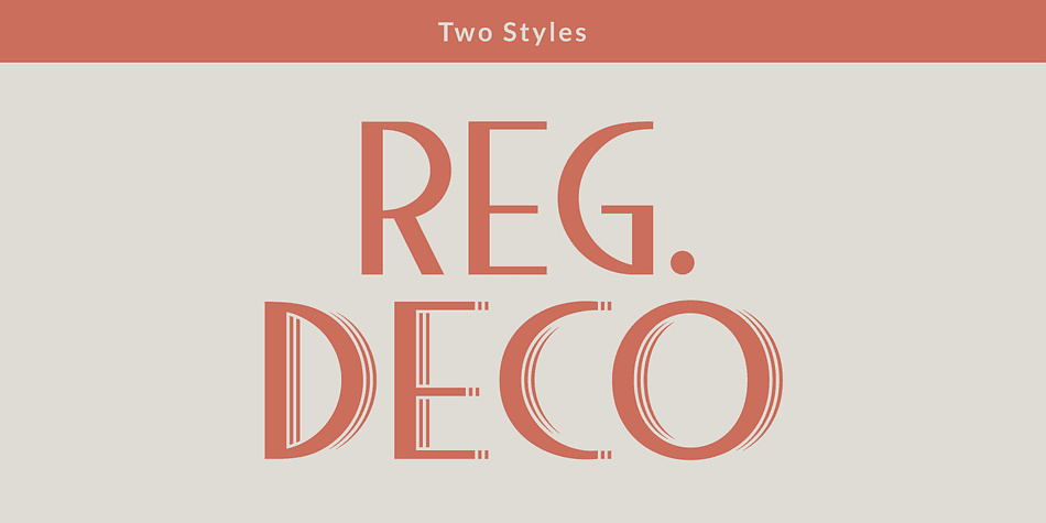This typeface was adapted from the finest Art Deco landmarks and signage in Bandung, Indonesia and strongly added native elements of traditional Art Deco typefaces style.