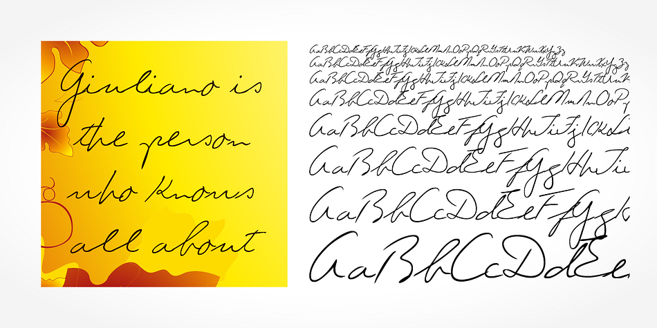 Giuliano Handwriting is a beautiful typeface that mimics true handwriting closely.