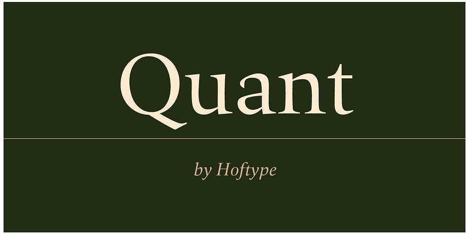 Quant is a contrasted typeface with a fresh and well-reasoned appearance.