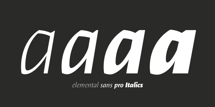 Displaying the beauty and characteristics of the Elemental Sans Pro font family.