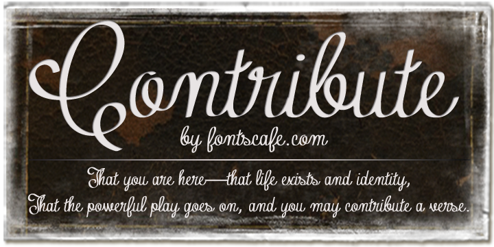 The ‘Contribute’ font is one that takes you back to the days of the fountain pen.