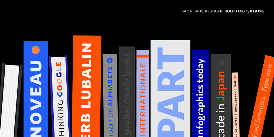 Sana Sans is a thirty-two font, sans serif family by Latinotype.